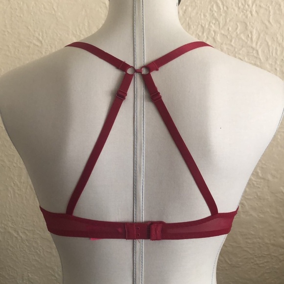 La Senza Obsession Dark Red Scalloped Lace Underwire Bra 34B - Picture 7 of 11